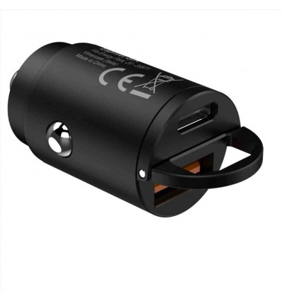 BLCC30WUSBUSBC - Black Label Mini USB-A + USB-C Car Charger 30W
