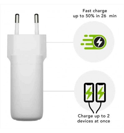 re-charge - EU Wall Charger - 2x USB-C 45 W - W