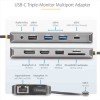 Adattatore multiporta USB-C a tre monitor, HDMI/ DisplayPort, hub 4x USB