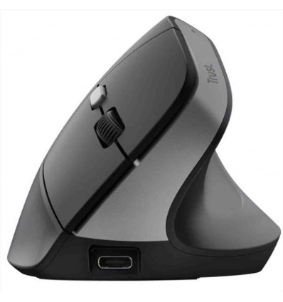 BAYO II MOUSE WIRELESS ERGONOMICO VERTICALE RICARICABILE - 70% PLASTICA RICICLATA - NERO