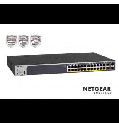 NETGEAR GS728TP Switch Smart Managed Pro 24 porte Gigabit PoE+(tot 190W),Garanzia a vita
